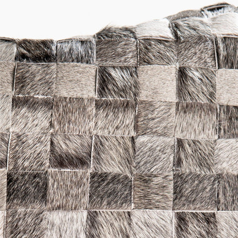 Adagio Real Cowhide Lumbar Pillow w/Feather Down Insert - Grey - www.urban-equestrian.com