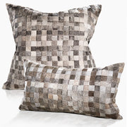 Adagio Real Cowhide Lumbar Pillow w/Feather Down Insert - Grey - www.urban-equestrian.com