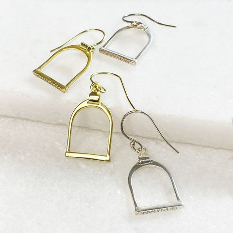 Camden English Stirrup Earrings - Silver - www.urban-equestrian.com