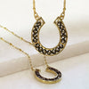 Capriole Horseshoe Necklace - Pyrite Stones & 14K Gold Vermeil - www.urban-equestrian.com