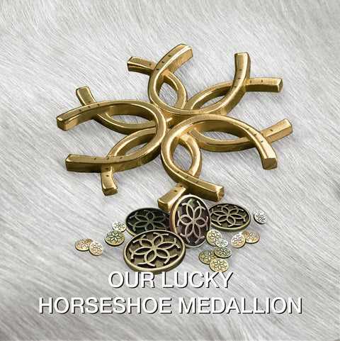 Capriole Horseshoe Necklace - Pyrite Stones & 14K Gold Vermeil - www.urban-equestrian.com