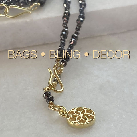Capriole Petite Heart Necklace - Pyrite Stones & 14K Gold Vermeil - www.urban-equestrian.com