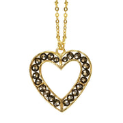 Capriole Sentiment Heart Necklace - Pyrite Stones & 14K Gold Vermeil - www.urban-equestrian.com
