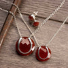 Carnelian Horseshoe Necklace - Sterling Silver - www.urban-equestrian.com