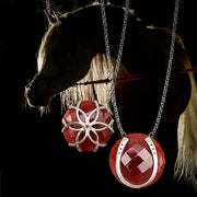 Carnelian Horseshoe Necklace - Sterling Silver - www.urban-equestrian.com