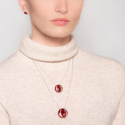 Carnelian Horseshoe Necklace - Sterling Silver - www.urban-equestrian.com