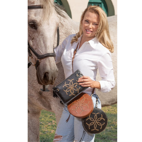 Cavalier Leather Crossbody- Chestnut Brown - www.urban-equestrian.com