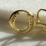 Center Ring Bun Cover - 14K Gold on Brass - www.urban-equestrian.com