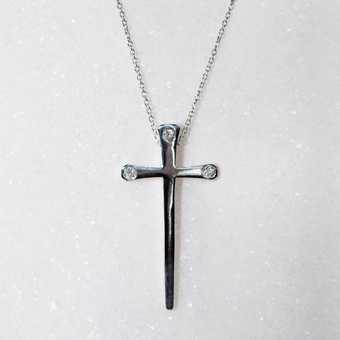 Charmed Cross Necklace - Silver - www.urban-equestrian.com