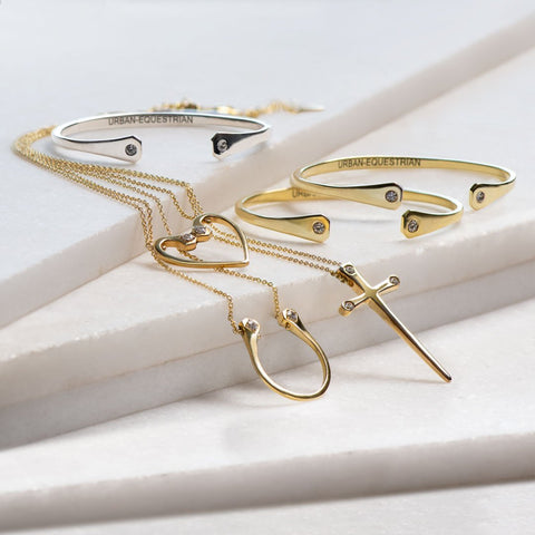 Charmed Horseshoe Nail Cuff- Silver - www.urban-equestrian.com