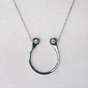 Charmed Horseshoe Necklace - Silver - www.urban-equestrian.com