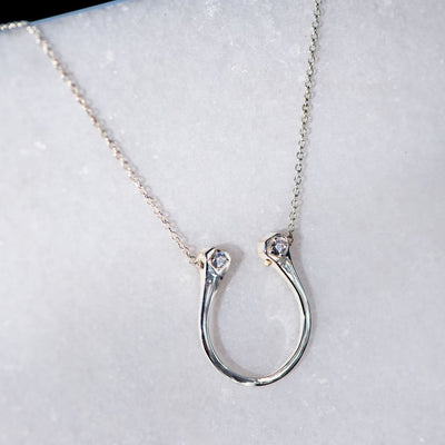 Charmed Horseshoe Necklace - Silver - www.urban-equestrian.com