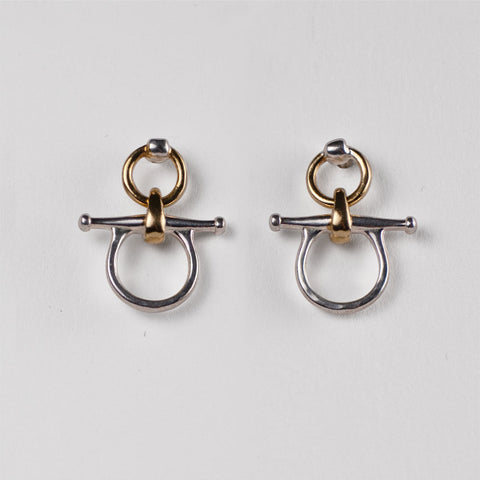 Chelsea Snaffle Bit Earrings - Two Tone - www.urban-equestrian.com