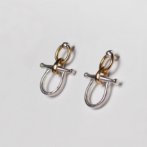 Chelsea Snaffle Bit Earrings - Two Tone - www.urban-equestrian.com