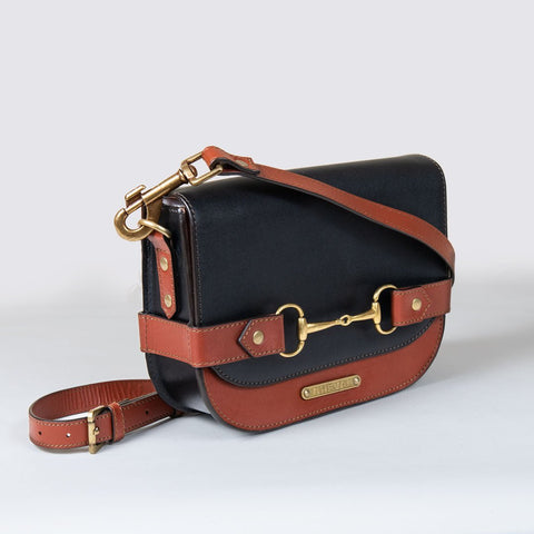Cheval Snaffle Bit Crossbody - Cognac & Black - www.urban-equestrian.com