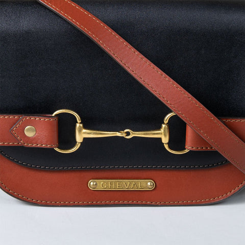 Cheval Snaffle Bit Crossbody - Cognac & Black - www.urban-equestrian.com