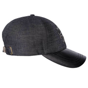 Classic leather Ball Cap - Black Denim & Leather - www.urban-equestrian.com
