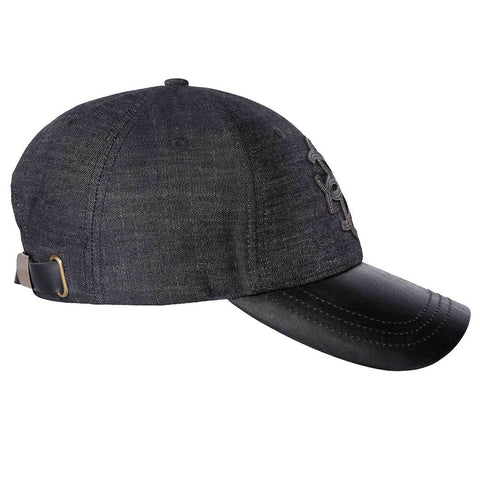 Classic leather Ball Cap - Black Denim & Leather - www.urban-equestrian.com