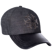 Classic leather Ball Cap - Black Denim & Leather - www.urban-equestrian.com