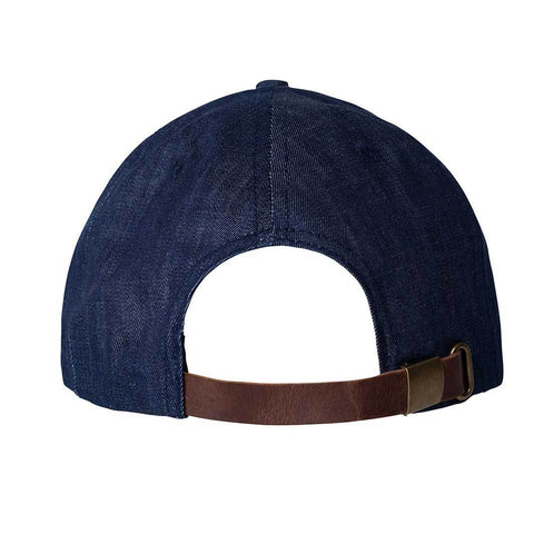 Classic Leather Ball Cap Blue - & – Urban-Equestrian Denim Chestnut Brown Leather