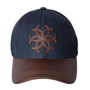 Classic Leather Ball Cap - Blue Denim & Chestnut Brown Leather - www.urban-equestrian.com