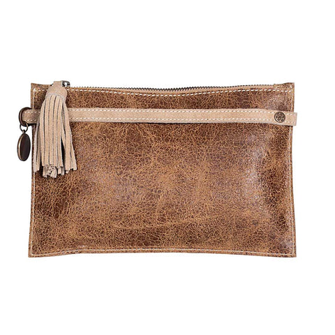 Classic Leather & suede Clutch - Vintage Distressed - www.urban-equestrian.com