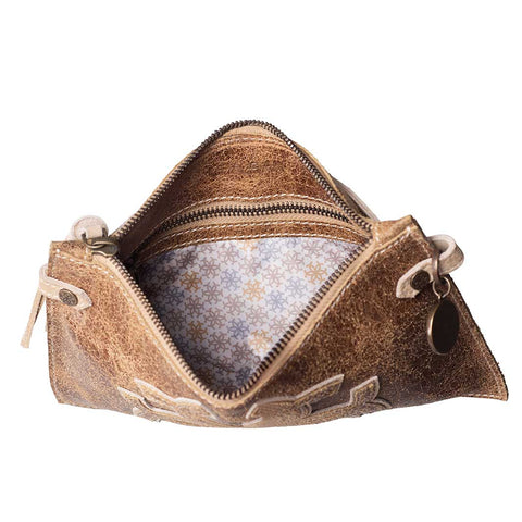 Classic Leather & suede Clutch - Vintage Distressed - www.urban-equestrian.com