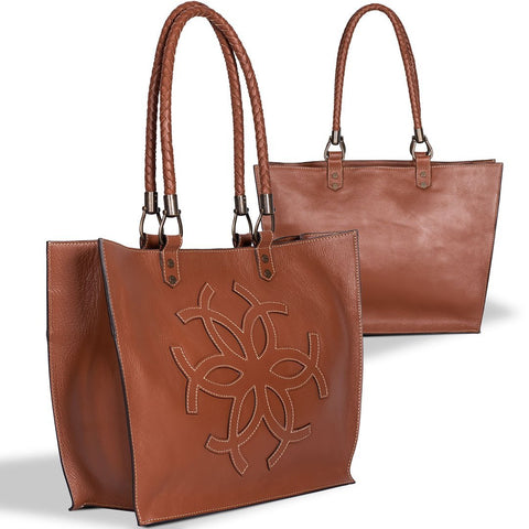 Classic Leather Tote Handbag- Chestnut Brown - www.urban-equestrian.com
