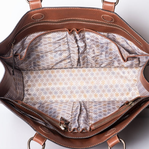 Classic Leather Tote Handbag- Chestnut Brown - www.urban-equestrian.com