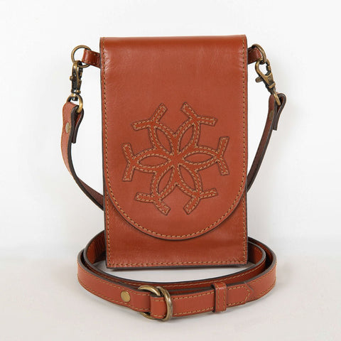 Classique Cell Phone Tote - Cognac Leather - www.urban-equestrian.com