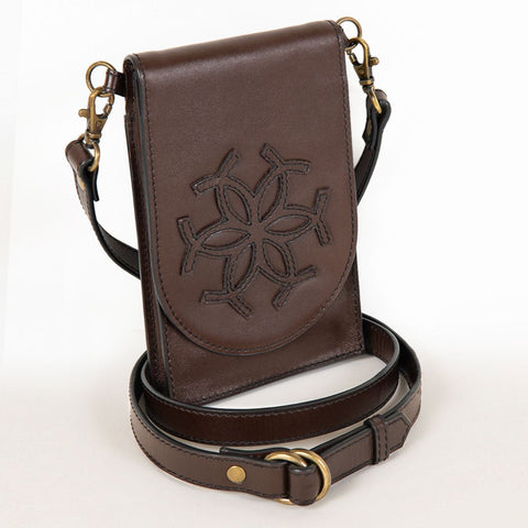 Classique Cell Phone Tote - Dk Brown Leather - www.urban-equestrian.com