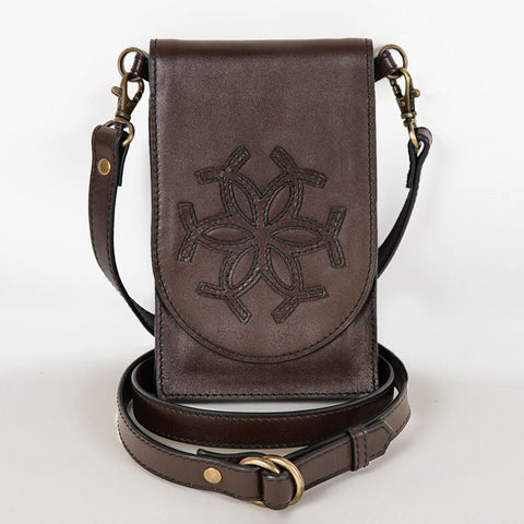 Classique Cell Phone Tote - Dk Brown Leather - www.urban-equestrian.com