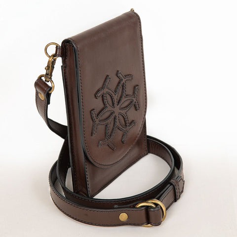 Classique Cell Phone Tote - Dk Brown Leather - www.urban-equestrian.com