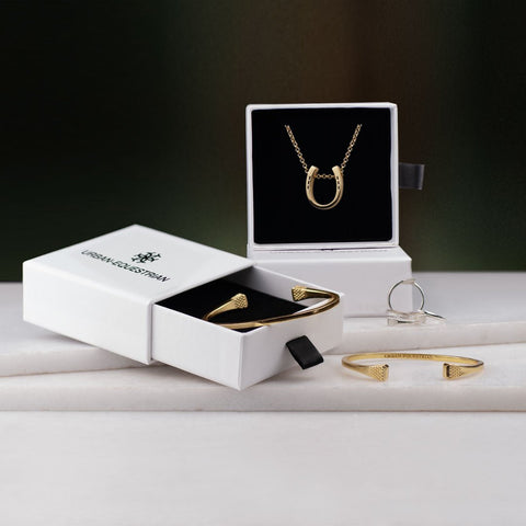 Classique Horseshoe & Chain Necklace Silver - www.urban-equestrian.com