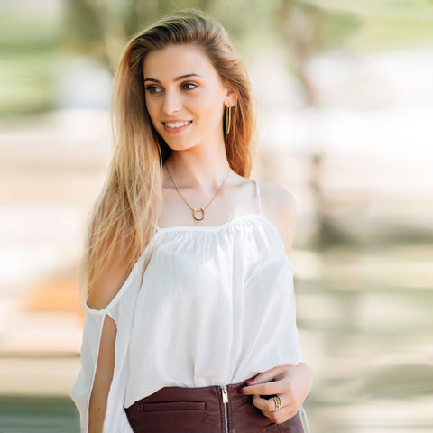 Classique Horseshoe & Chain Necklace Silver - www.urban-equestrian.com