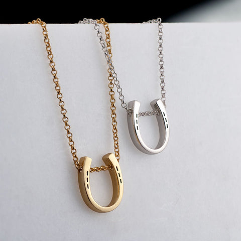 Hermes Vintage 18 K Yellow Gold Horseshoe Pendant Necklace with Diamonds |  The Chic Selection