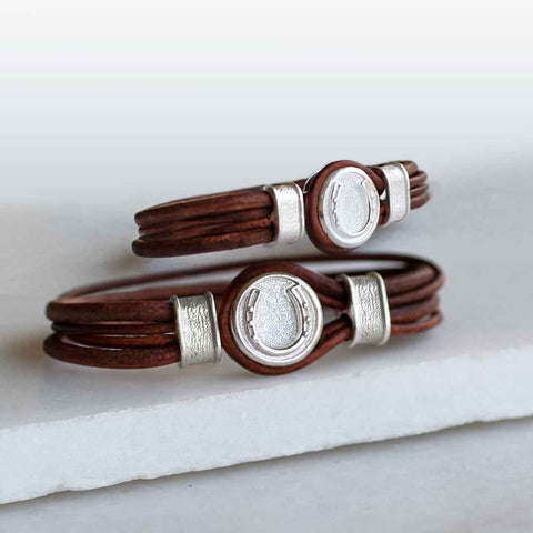 Colton Double Lace - Brown Bracelet - www.urban-equestrian.com