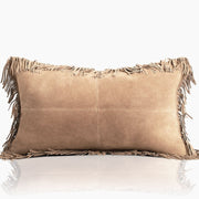 Coronado Suede Lumbar Pillow w/ Feather Down Insert - Sand - www.urban-equestrian.com