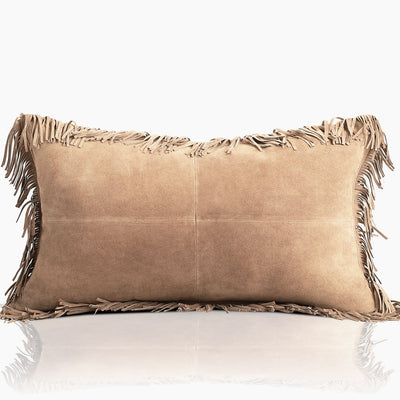 Coronado Suede Lumbar Pillow w/ Feather Down Insert - Sand - www.urban-equestrian.com