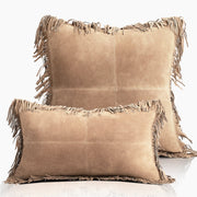 Coronado Suede Lumbar Pillow w/ Feather Down Insert - Sand - www.urban-equestrian.com