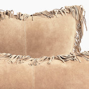 Coronado Suede Lumbar Pillow w/ Feather Down Insert - Sand - www.urban-equestrian.com