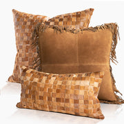 Coronado Suede Square Pillow w/Feather Down Insert - Chestnut - www.urban-equestrian.com