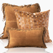 Coronado Suede Square Pillow w/Feather Down Insert - Chestnut - www.urban-equestrian.com