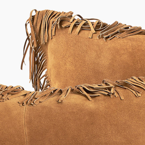 Coronado Suede Square Pillow w/Feather Down Insert - Chestnut - www.urban-equestrian.com