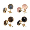 Crystal Gemstone Stud Earrings- 14K Gold Vermeil - www.urban-equestrian.com
