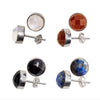 Crystal Gemstone Stud Earrings- Sterling Silver - www.urban-equestrian.com