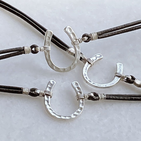 Devlin For The Boys Hammered Horseshoe Bracelet - Sterling Silver - www.urban-equestrian.com