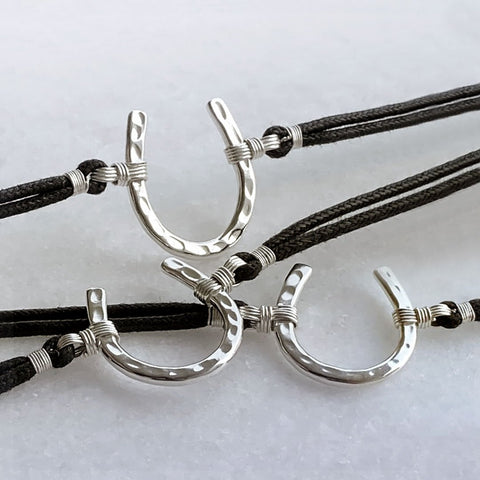 Devlin Hammered Horseshoe Necklace - Sterling Silver - www.urban-equestrian.com