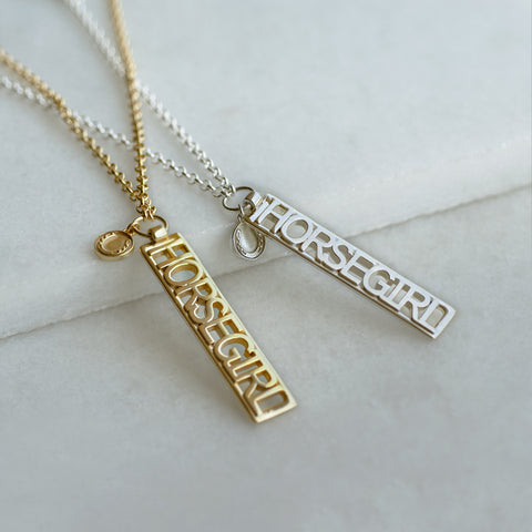 Horse Girl Dog Tag- Gold