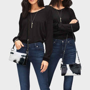 Domino - Black & White Brazilian Cowhide - www.urban-equestrian.com